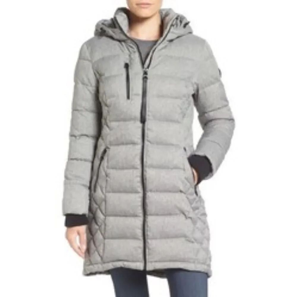 Guess Quilted Hooded Puffer Coat Size Small